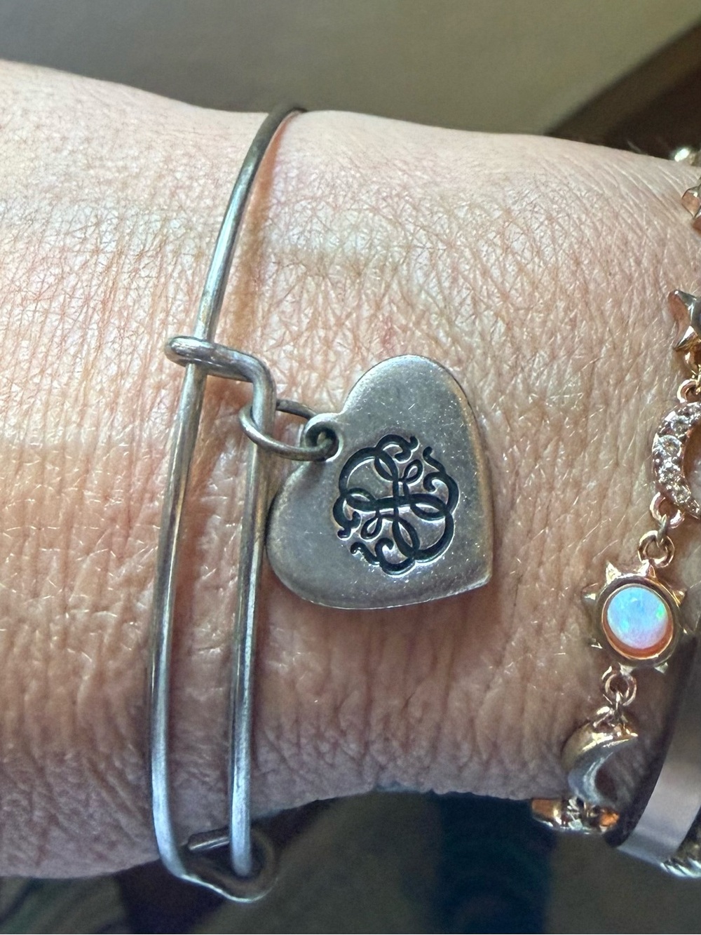 Alex and Ani Path of Life Heart Charm Bangle